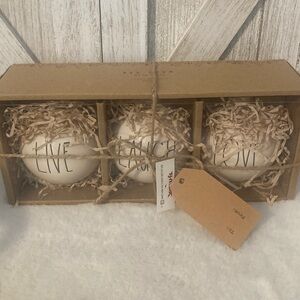 Rae Dunn Ceramic Ornament Trio